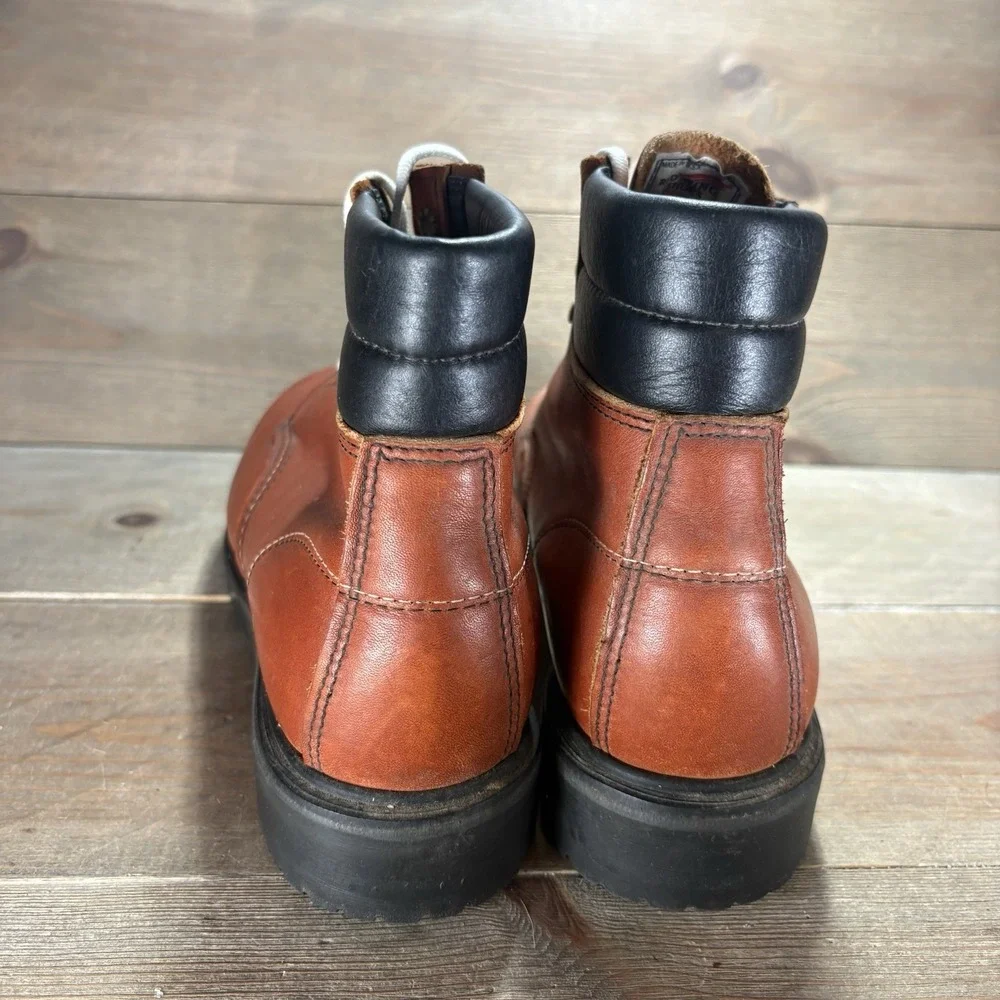 vintage red wing mens size 8 shoes brown leather oxblood soft toe work boots